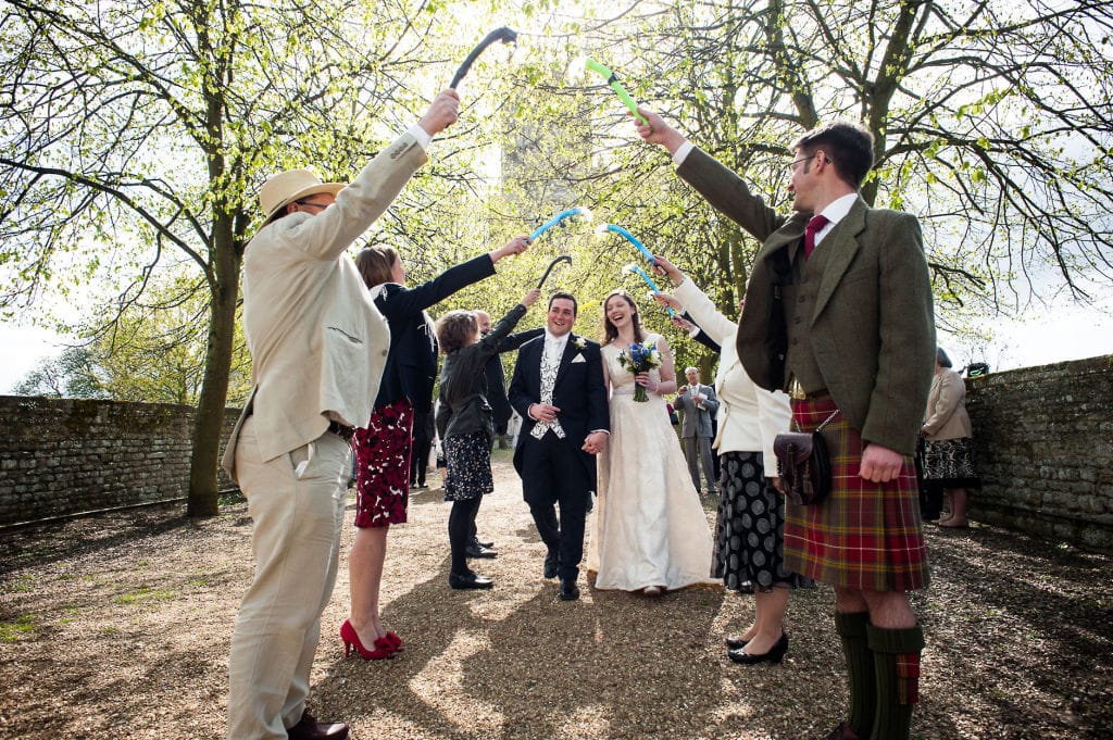 diving club wedding confetti arch