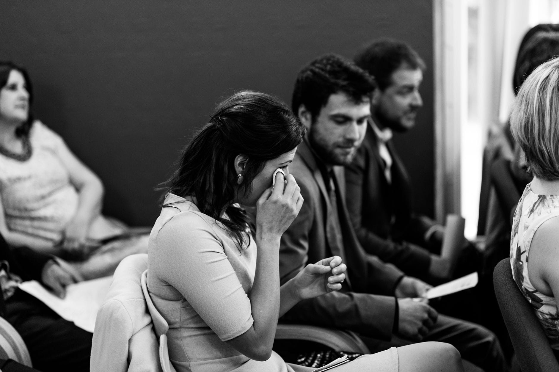 crying during wedding ceremony