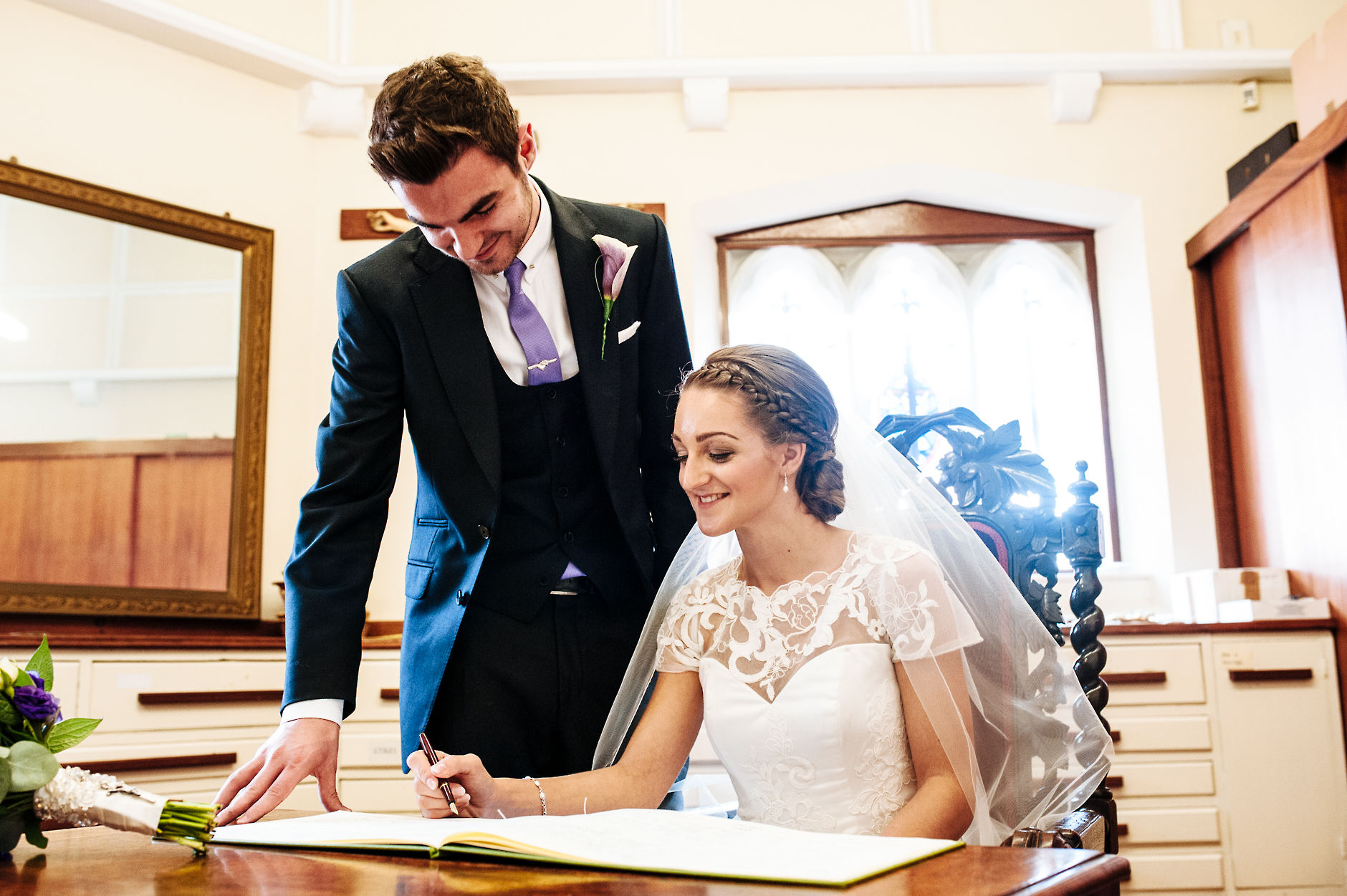 Signing the marriage register