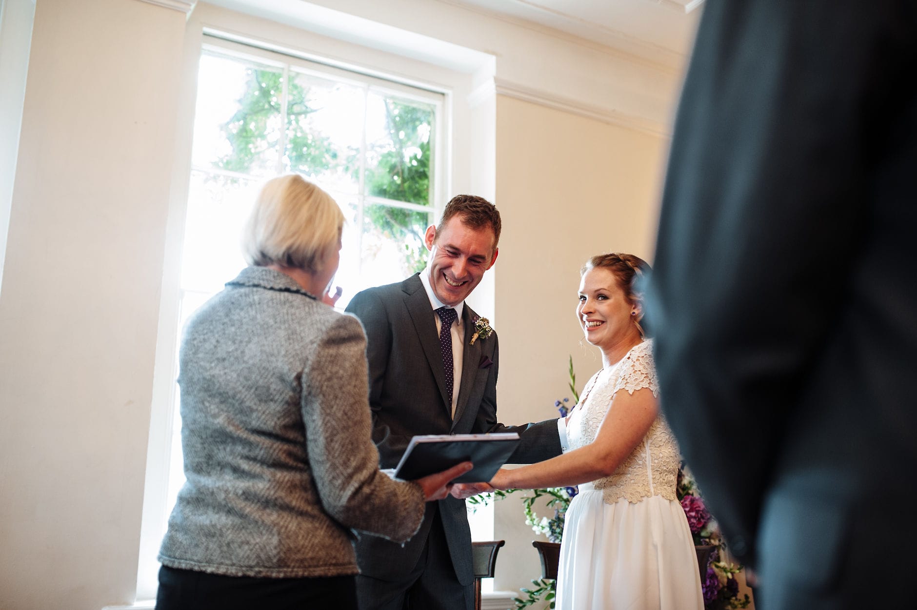 bride and groom getting married at yeldersley hall