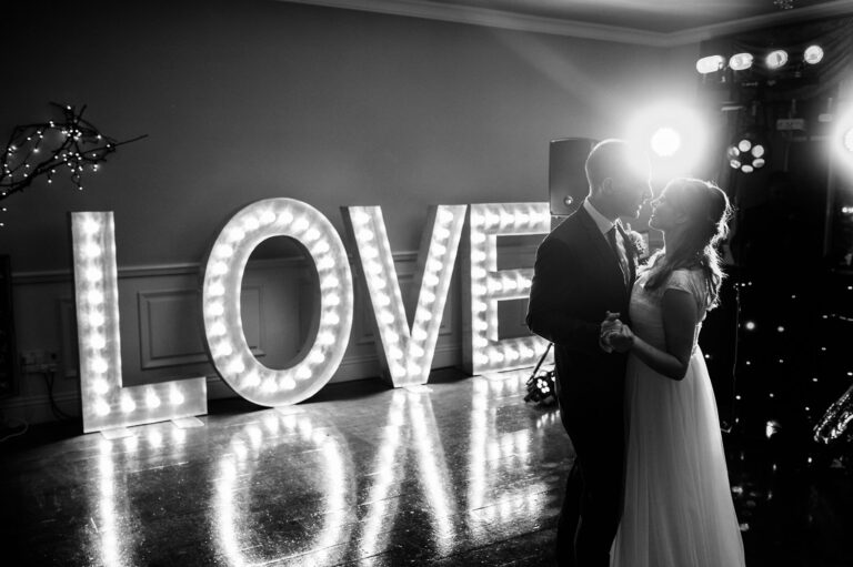 Love sign first dance wedding