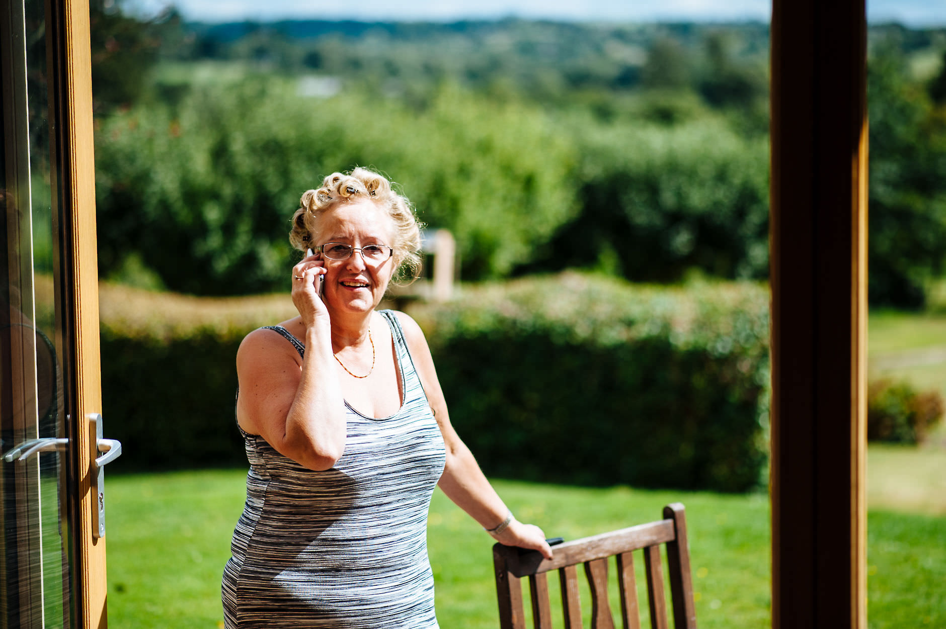 mother of the bride on the phone
