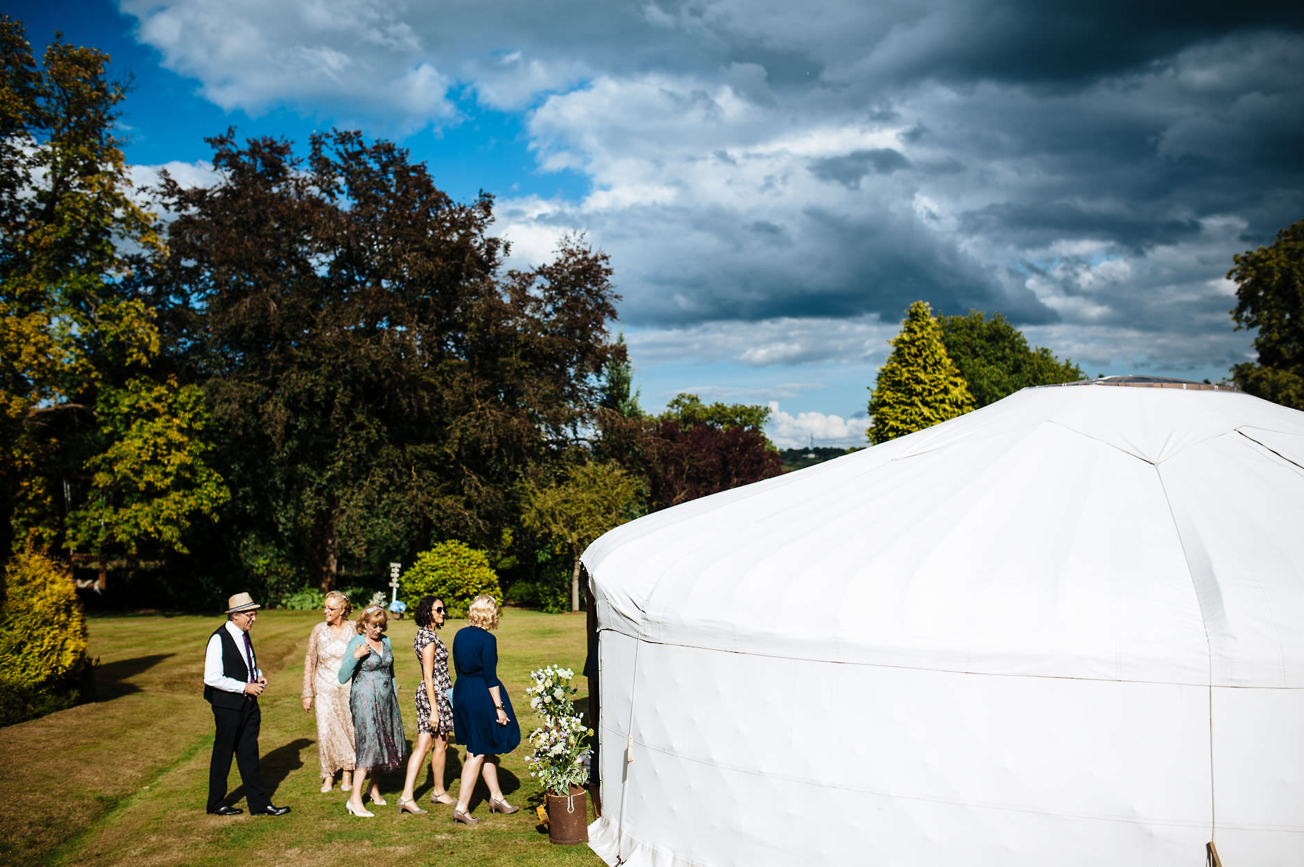 guests entering the yurt