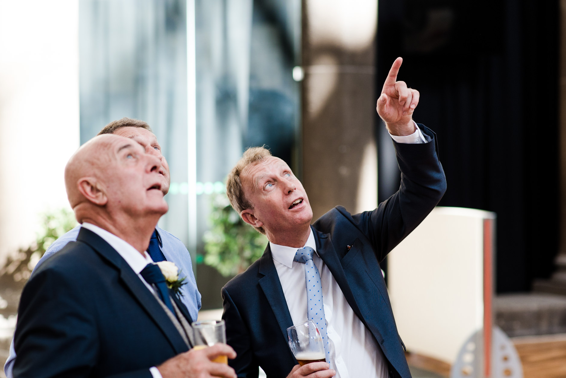 admiring the impressive ceiling of the dome