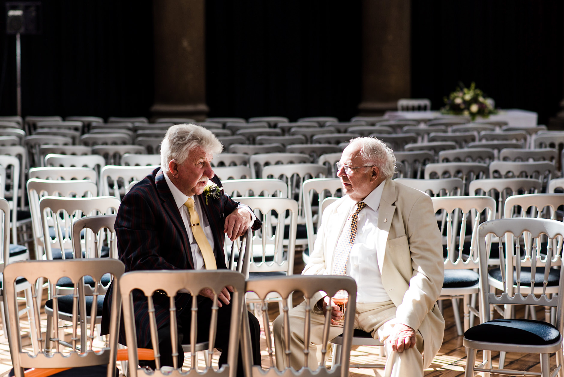 elderly gentleman having a quiet chat
