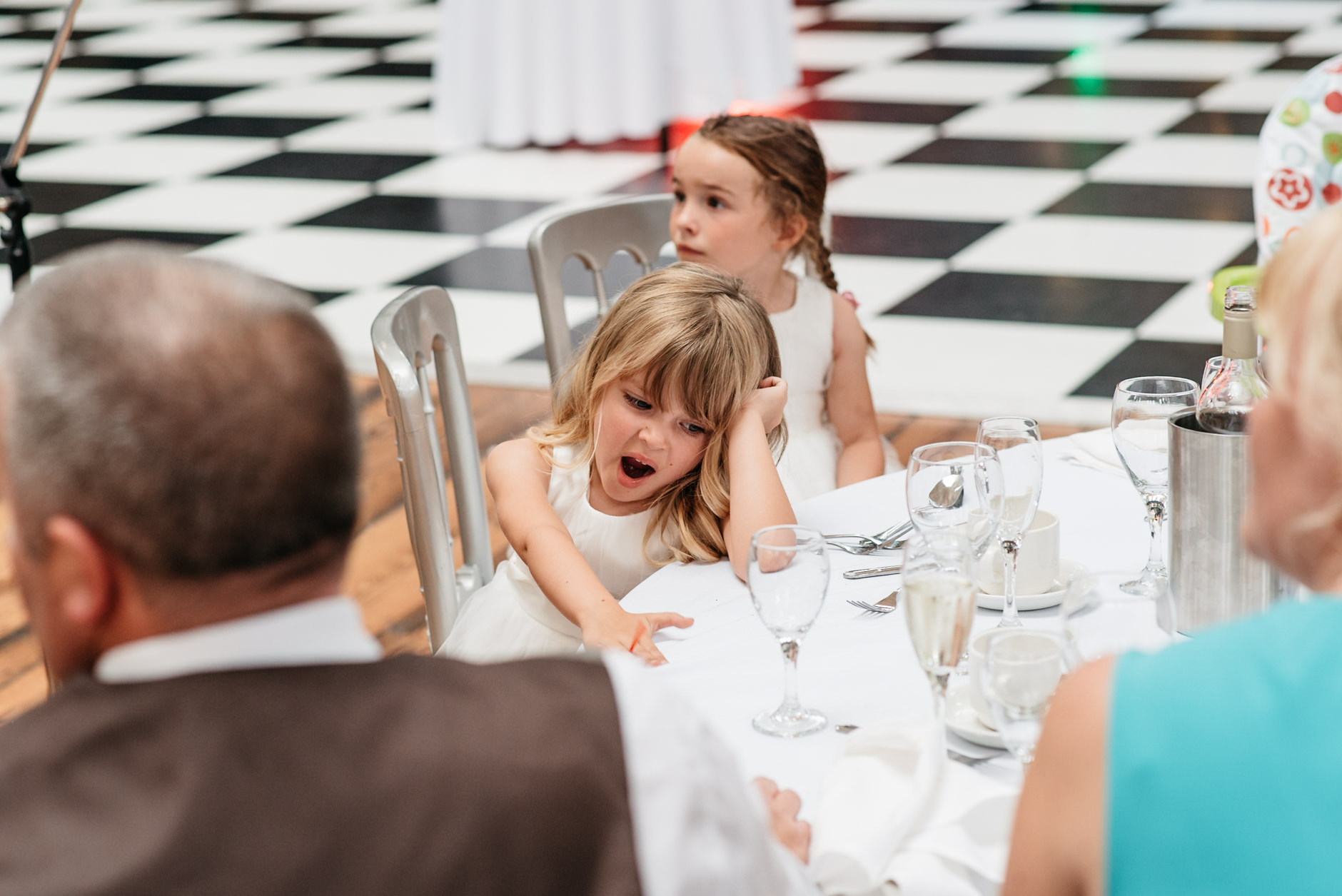 bored little girl during speeches