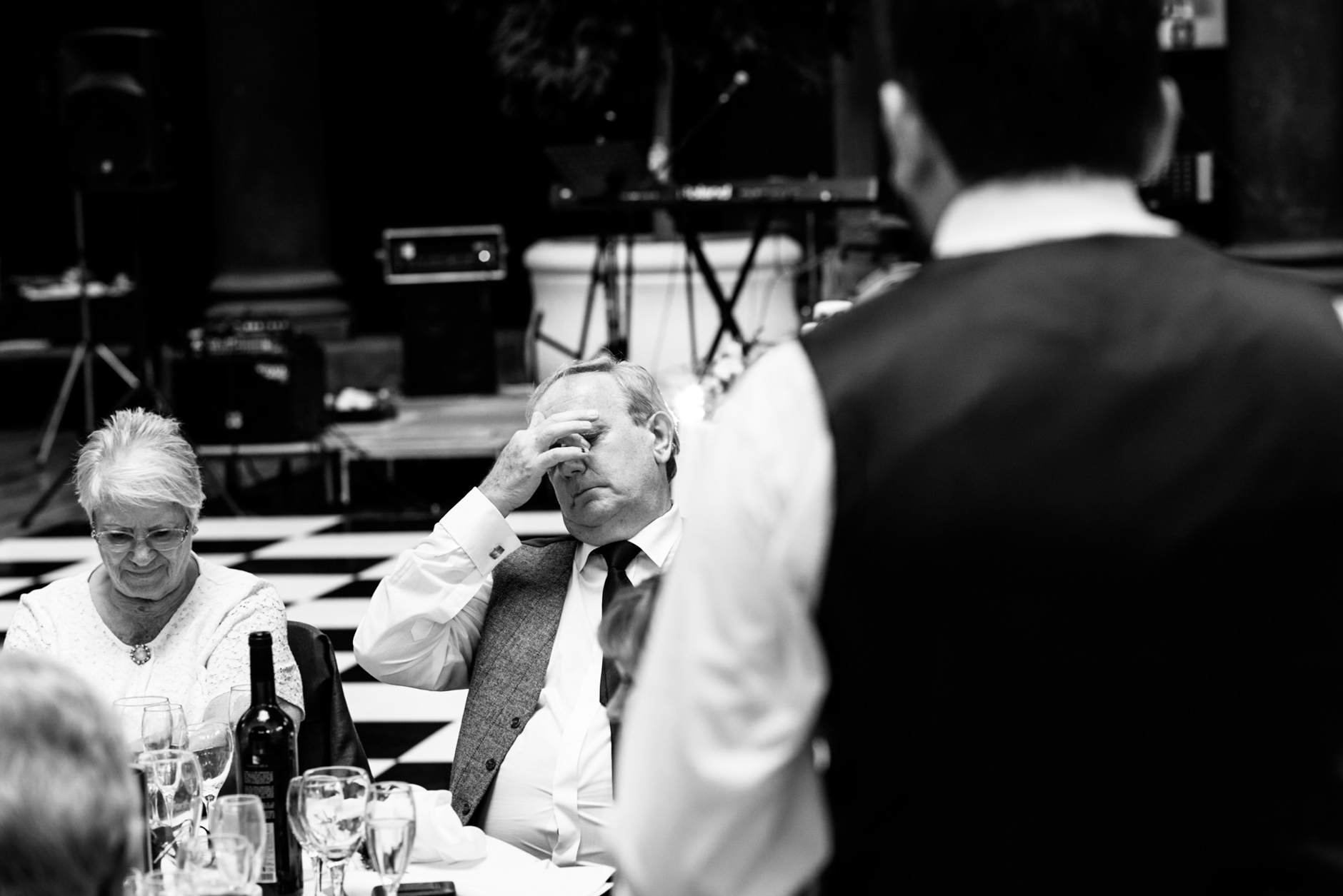 emotional father during the groom's speech