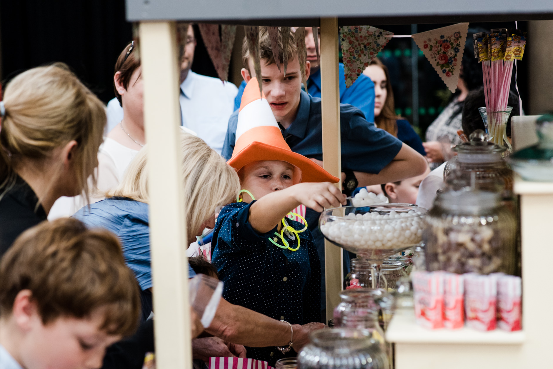 grabbing sweets from the cart