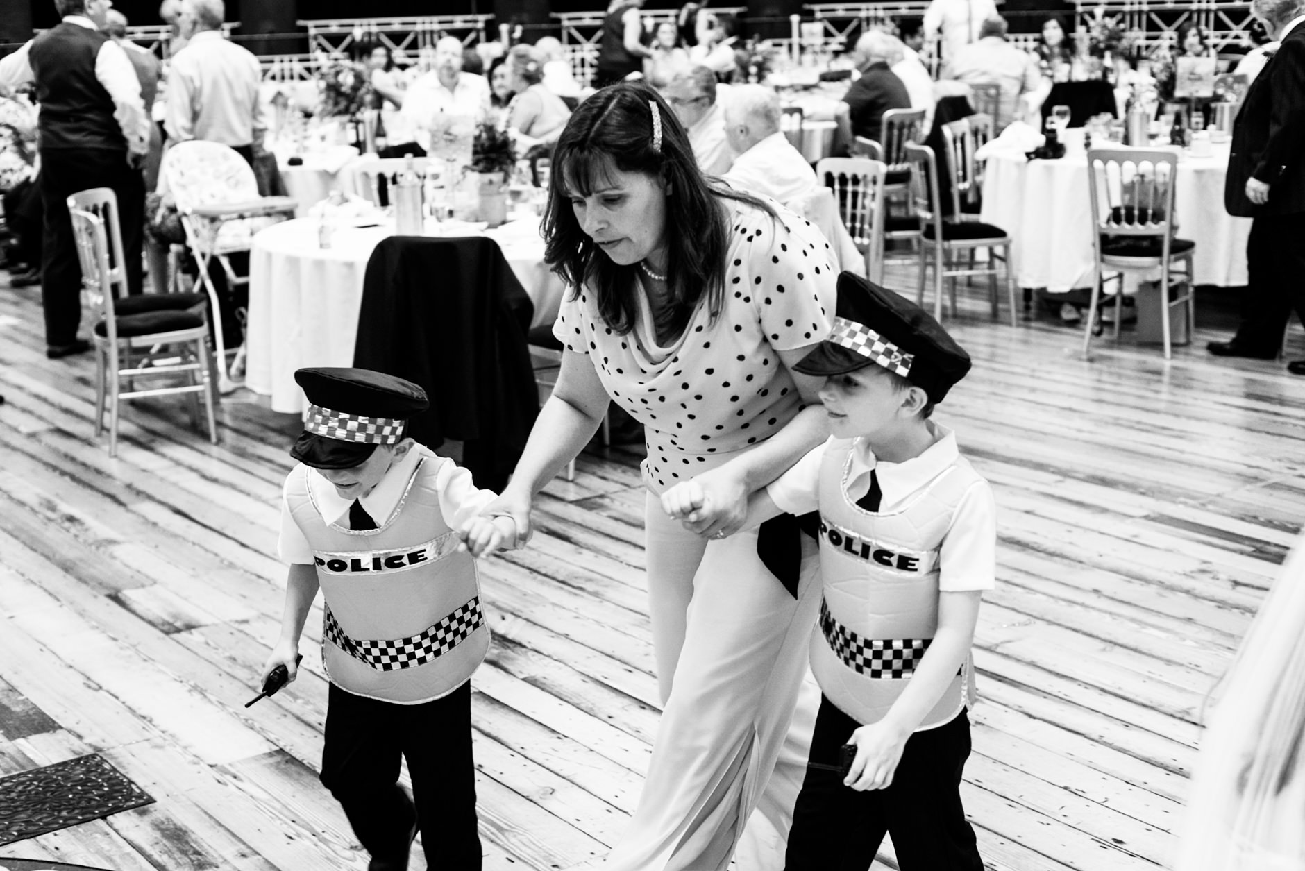 kids dressed as policeman dragged off by mum