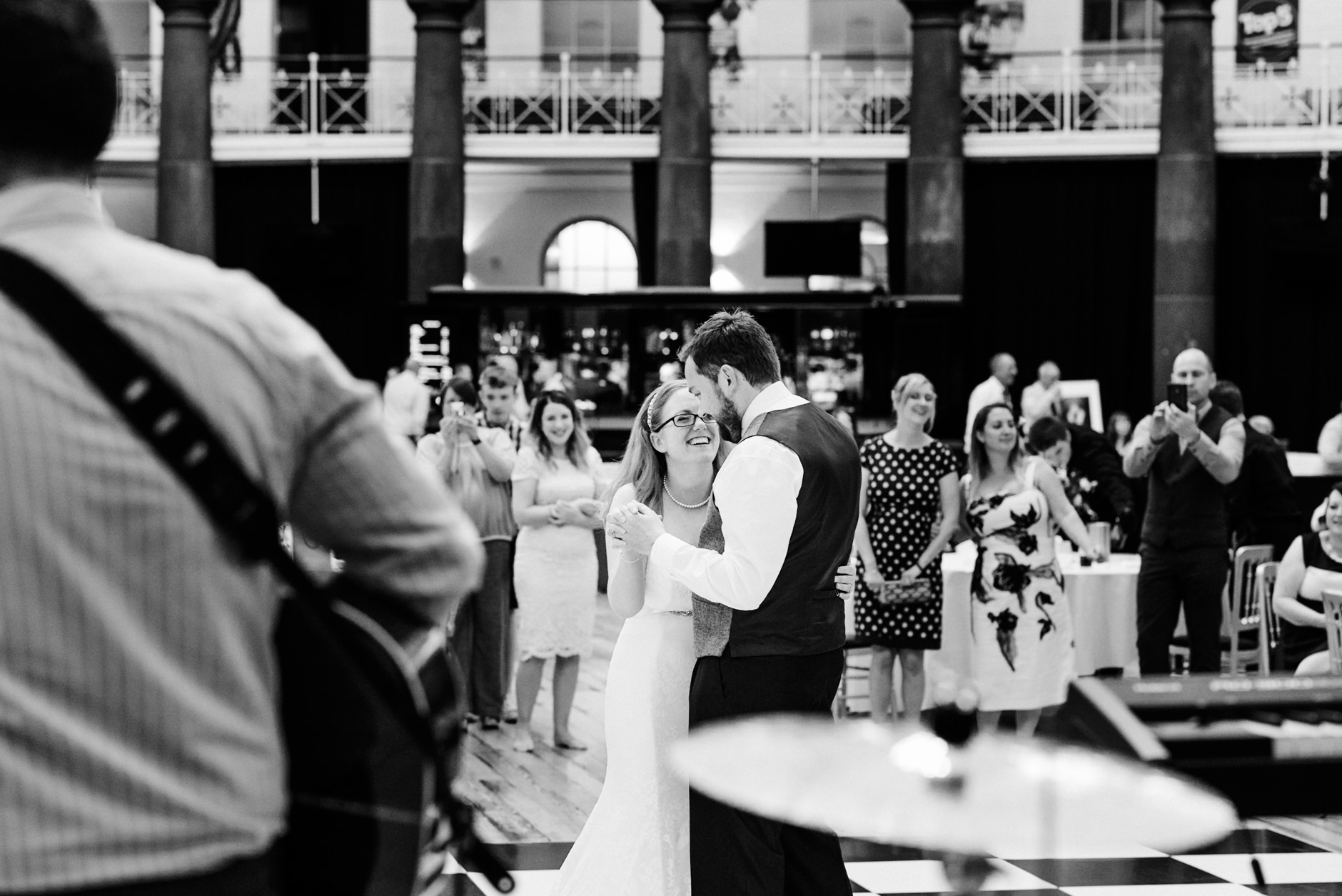 smiling during first dance