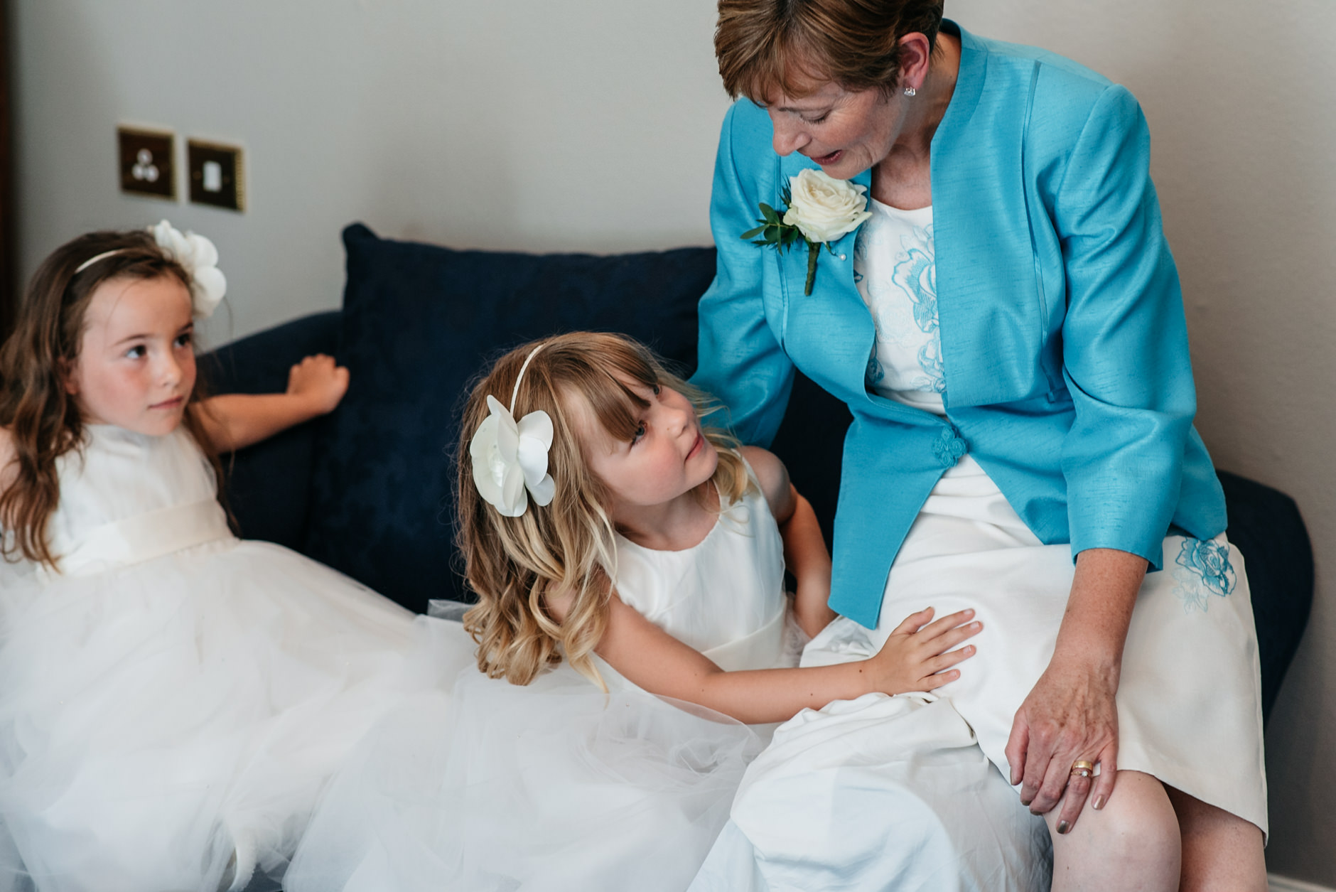 little flower girl with her grandma