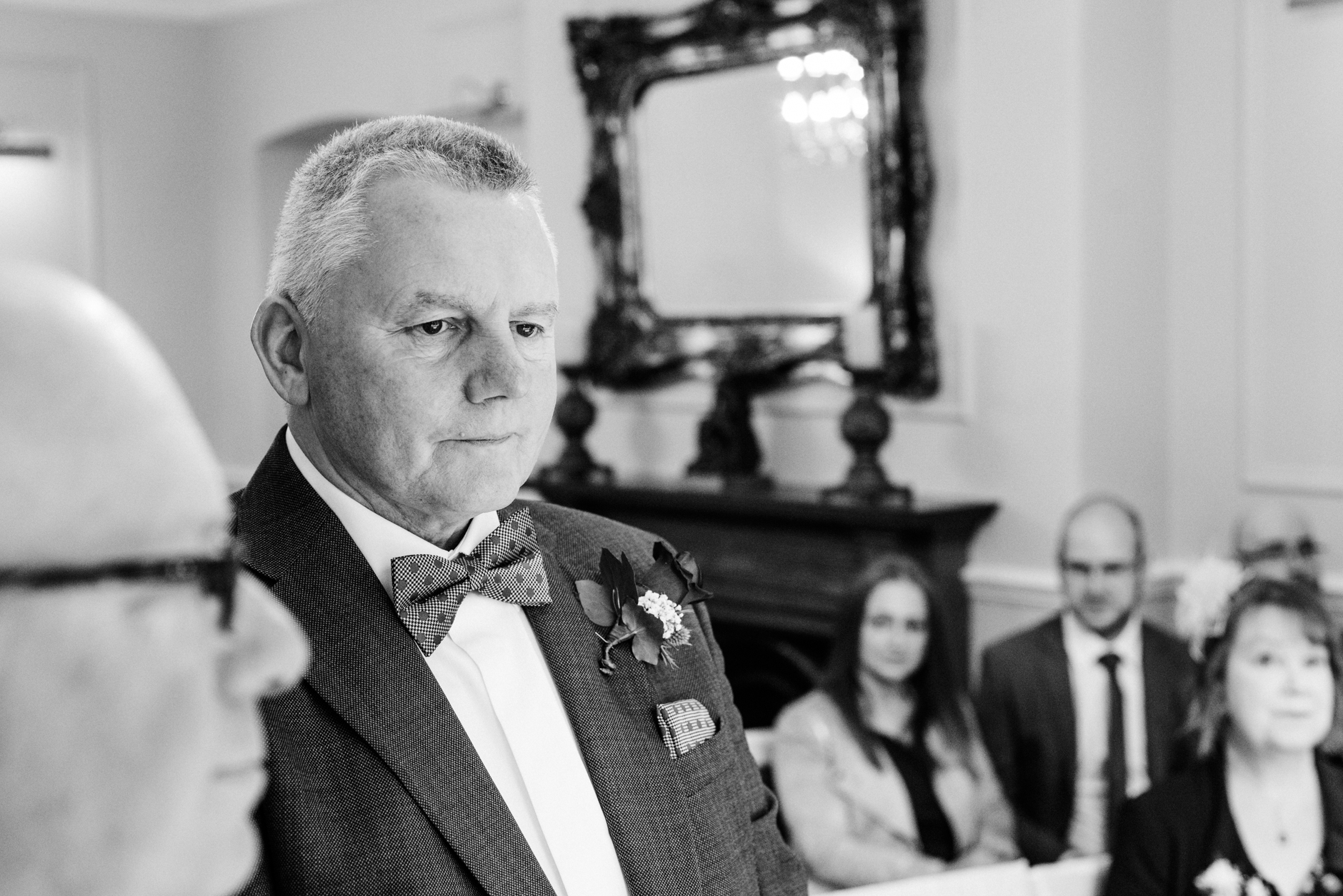 waiting nervously for the bride