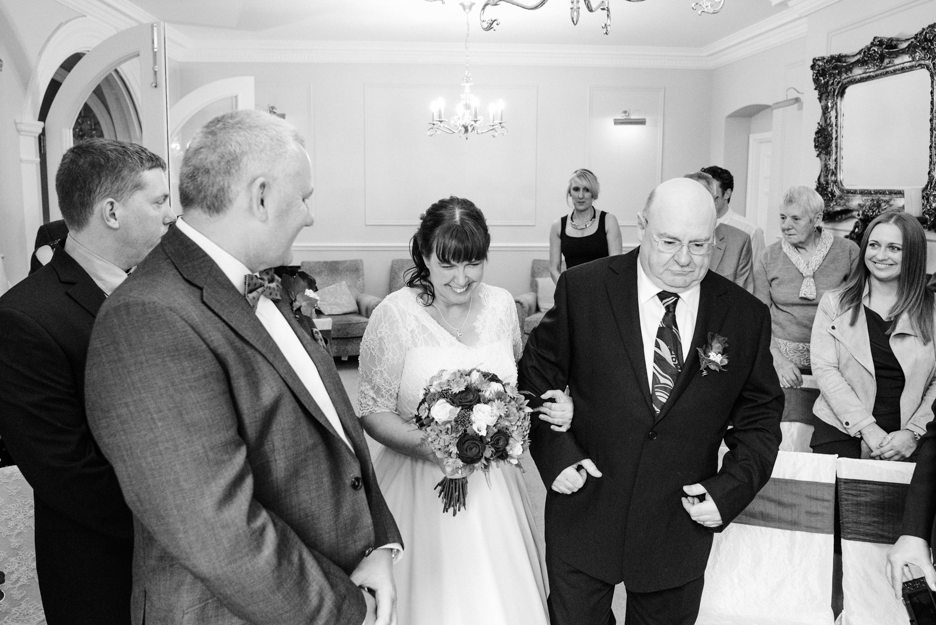 bride walks down the aisle