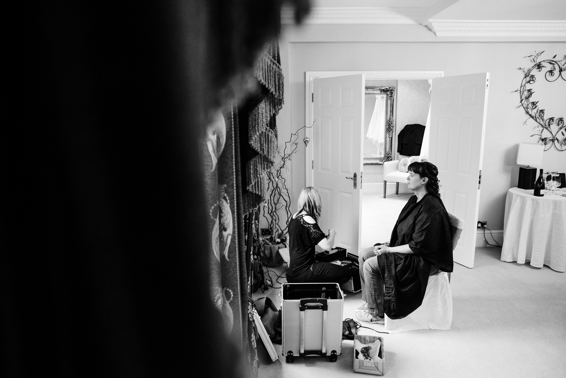 bride getting her make up done