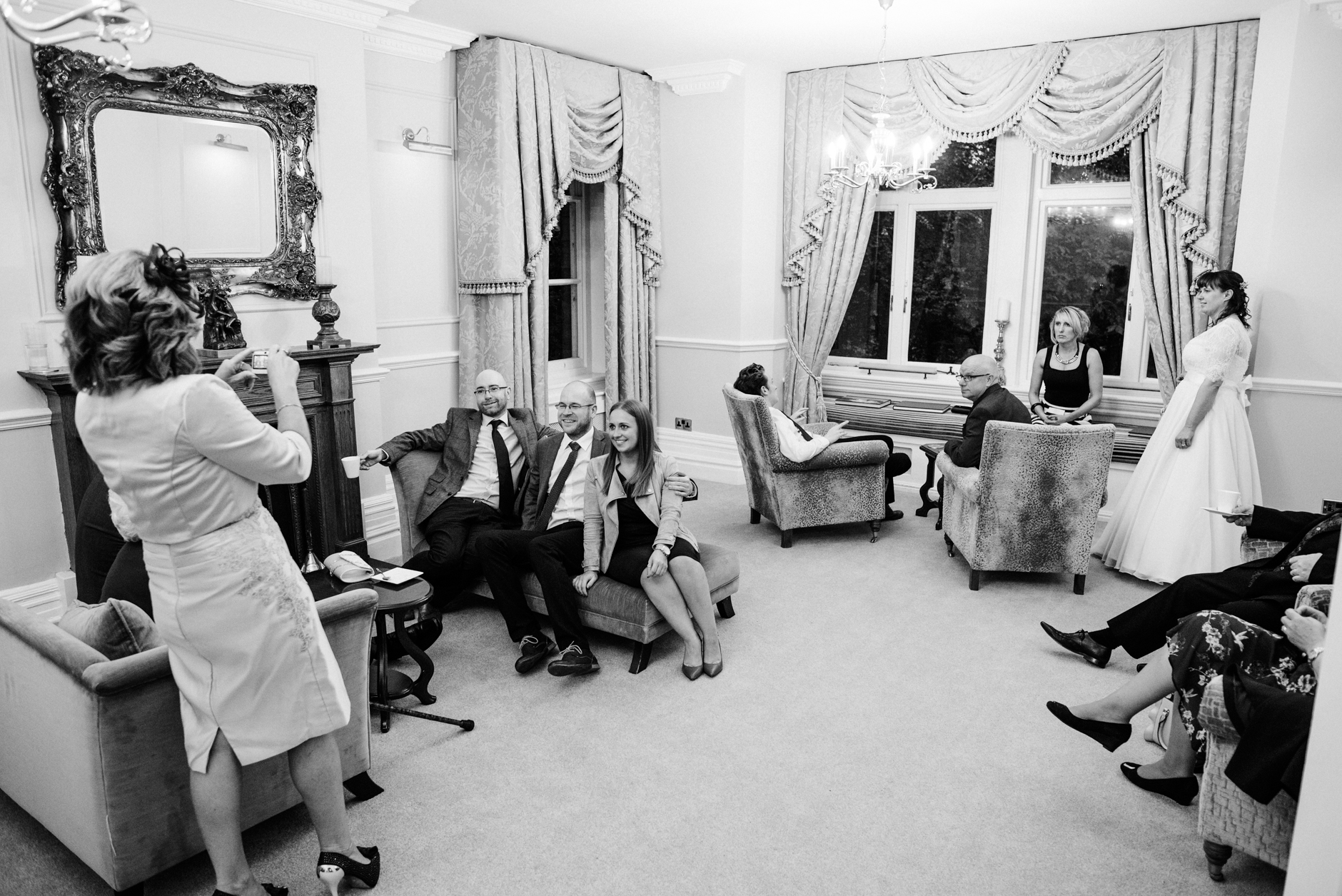 guests relaxing before the evening reception