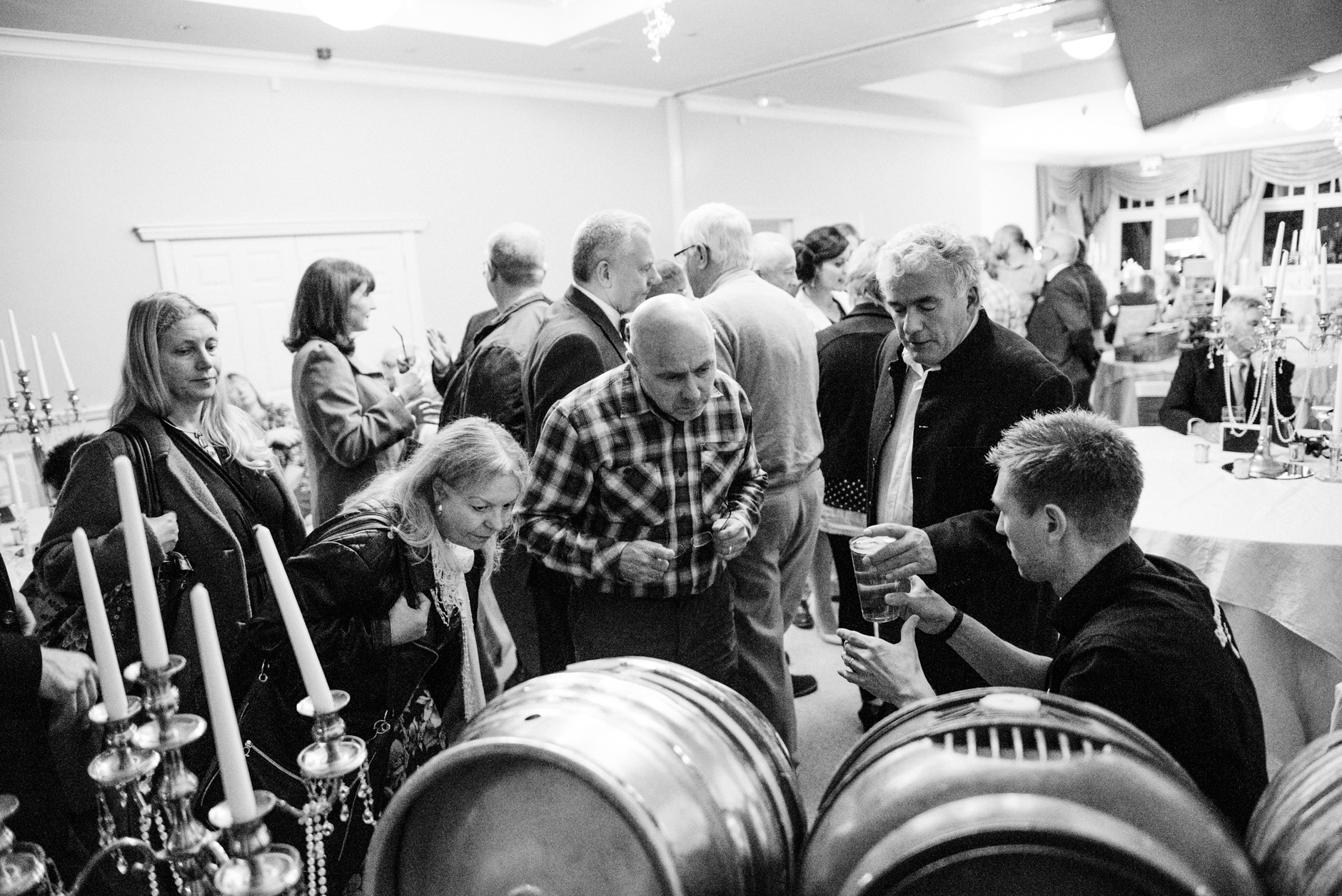 guests queuing up for the real ale