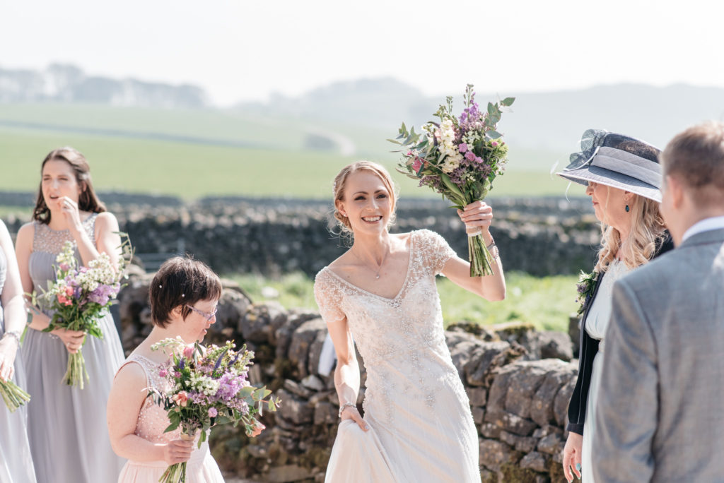 bride arriving at beechenhill farm