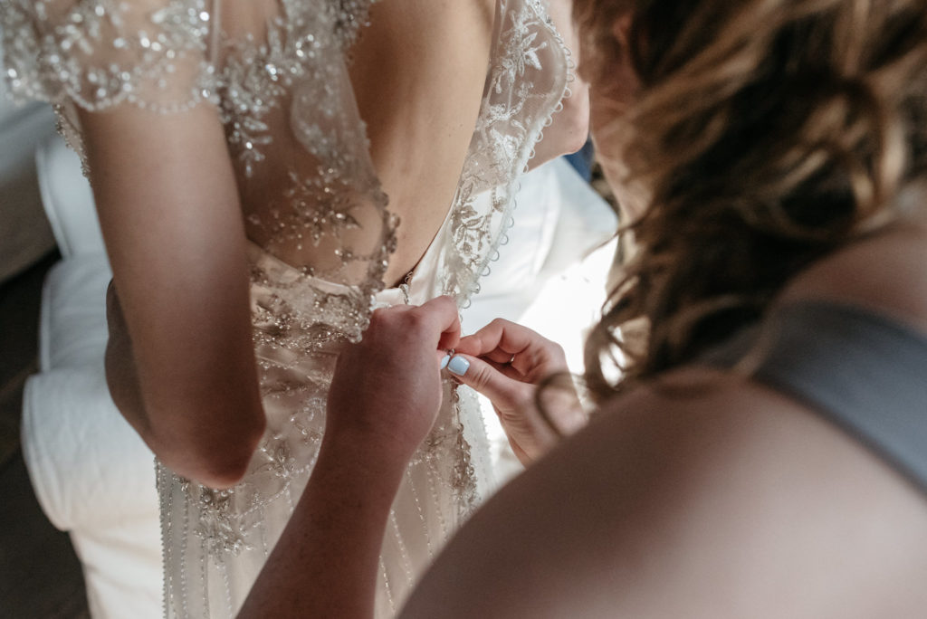 close up of the wedding dress