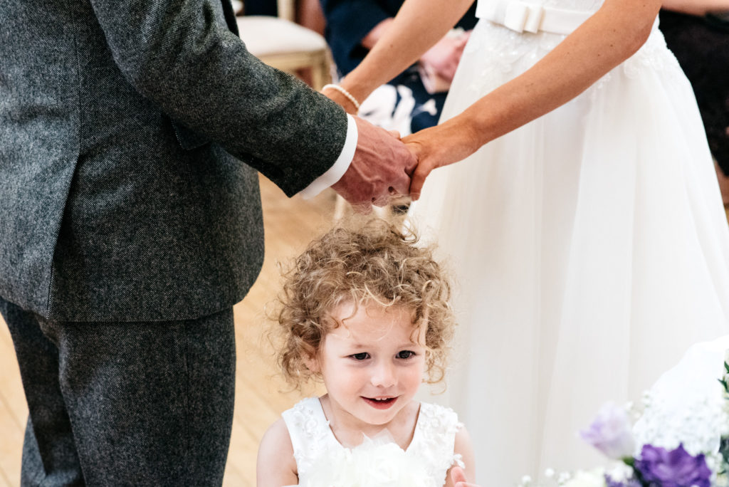 little daughter during the wedding