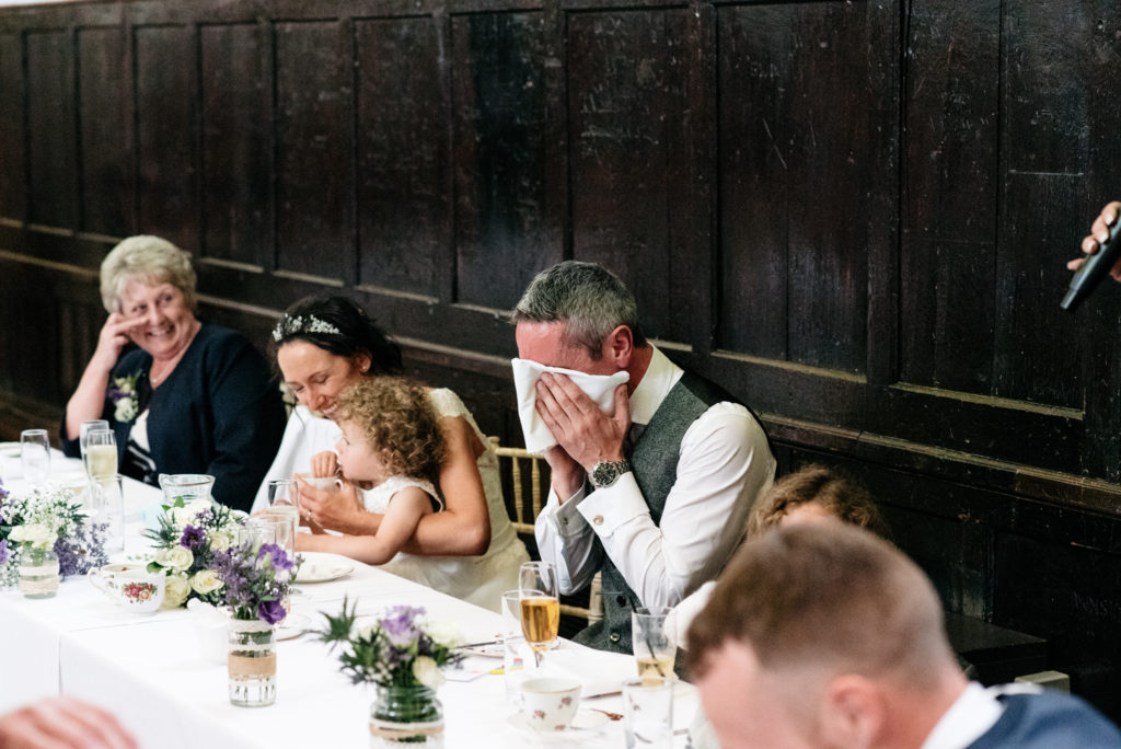 embarassed groom during speech