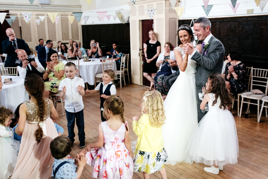 first dance surrounded by kids