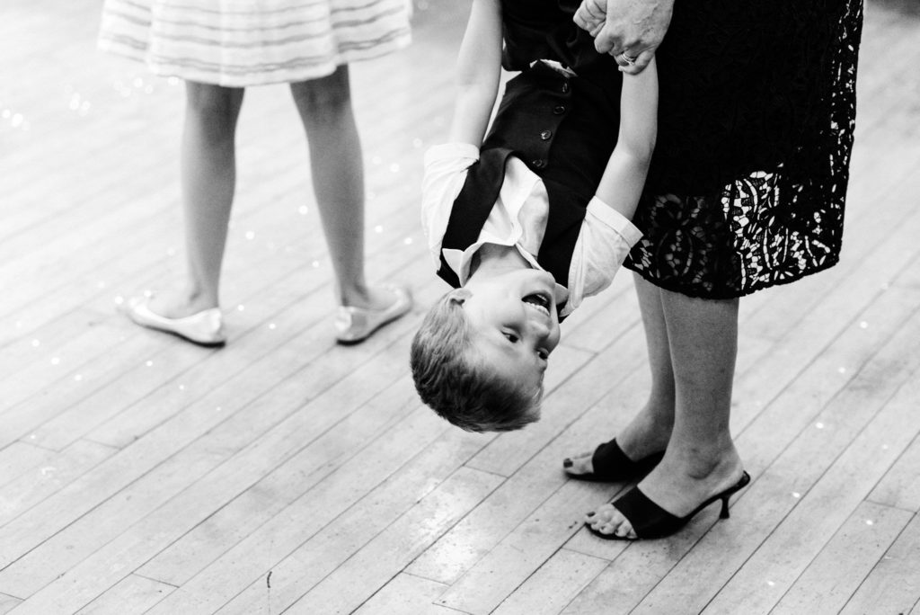 upside down boy on dancefloor