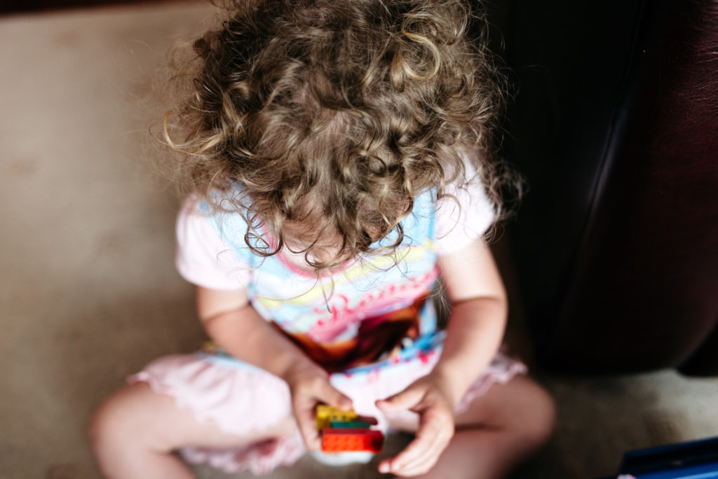 close up of little girl's curls