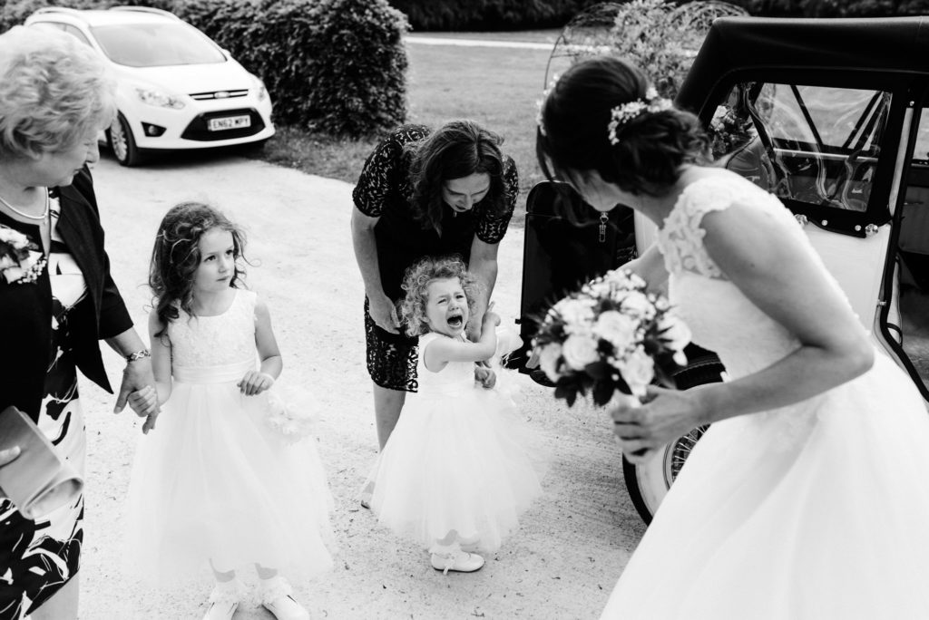 bride's daughter crying