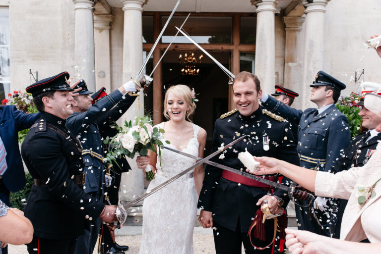 couple at the end of the guard of honour