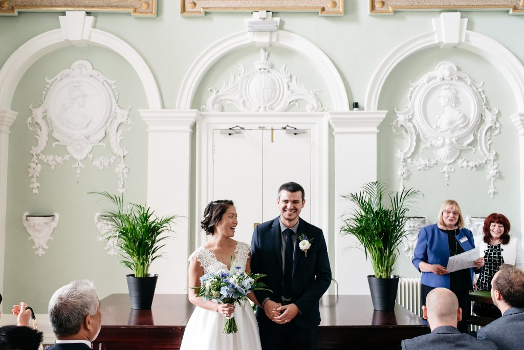 couple just married at quinton house