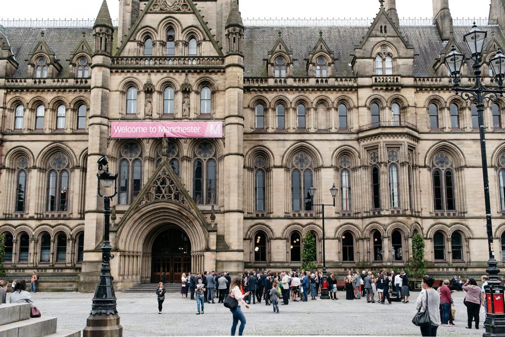 exterior of manchester town hall