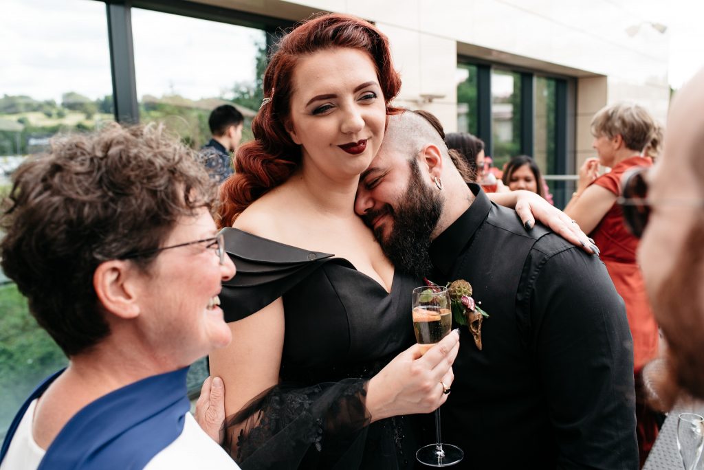bride hugging her new husband