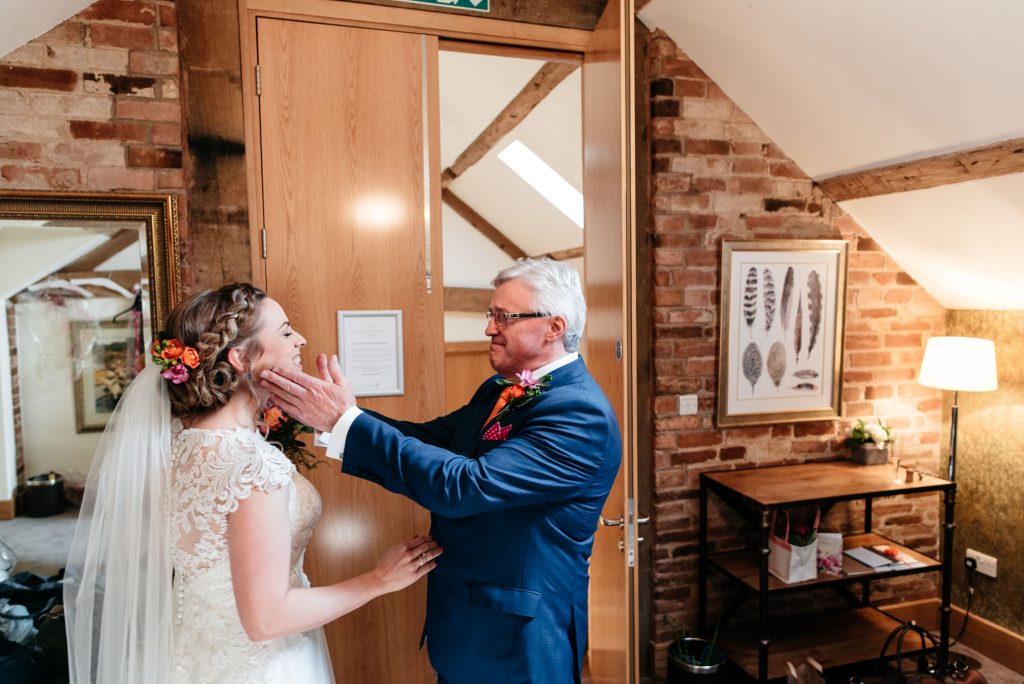 bride and her father at mythe barn