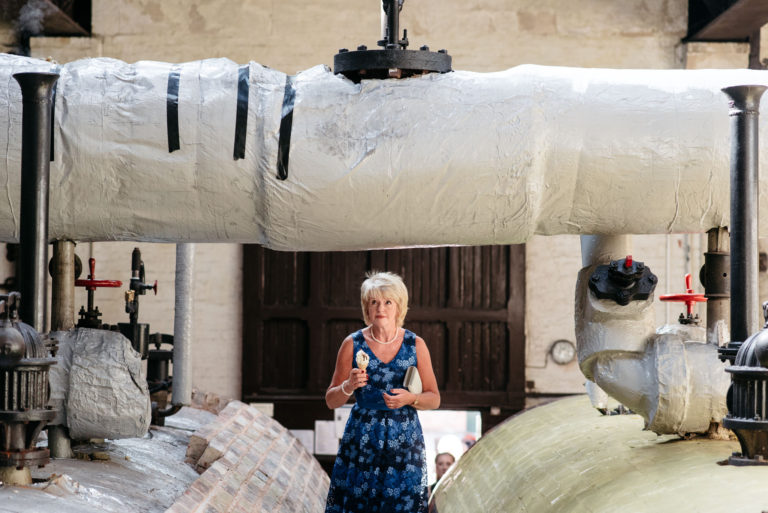 mother of the bride with an ice cream