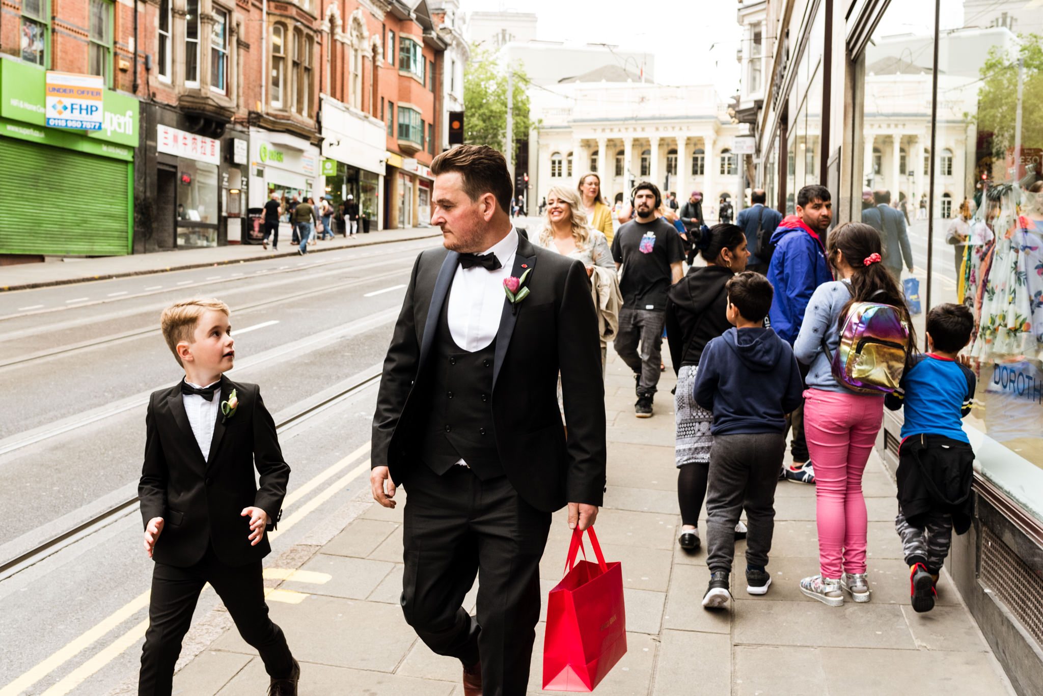 groom walking to the wedding