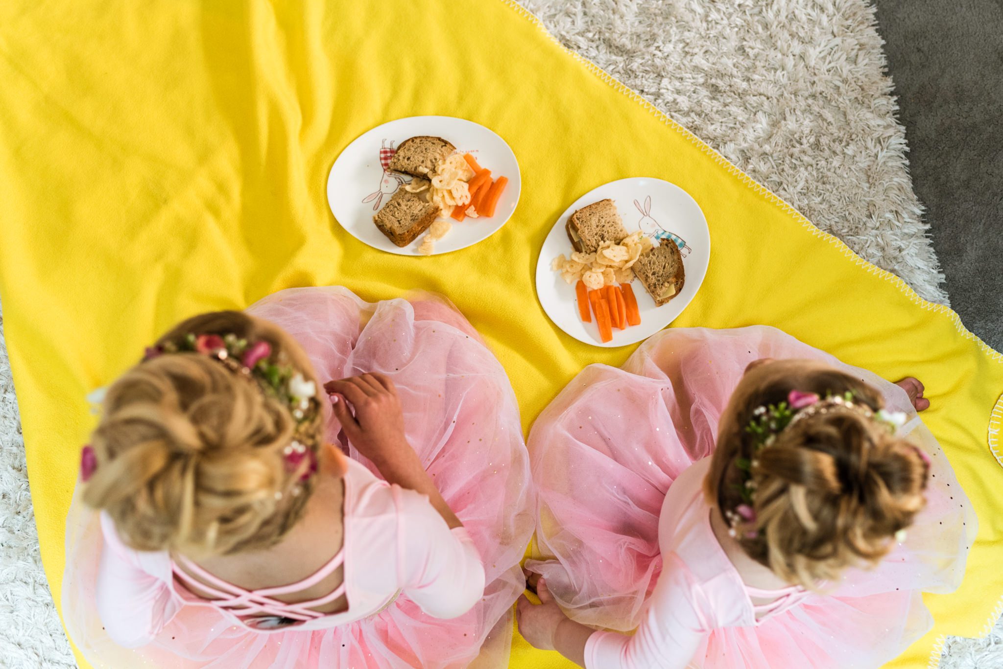 bride's daughters having lunch