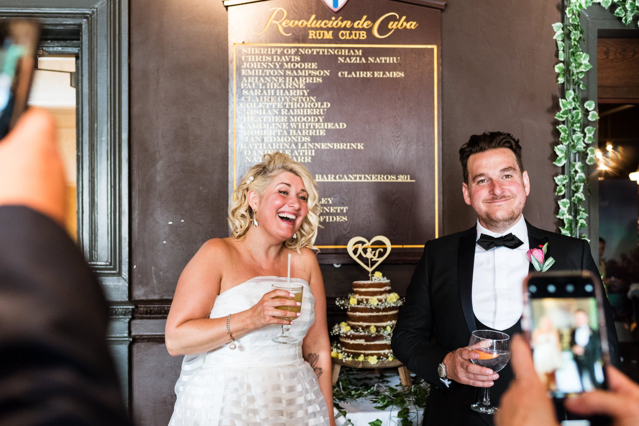 bride and groom give informal speech