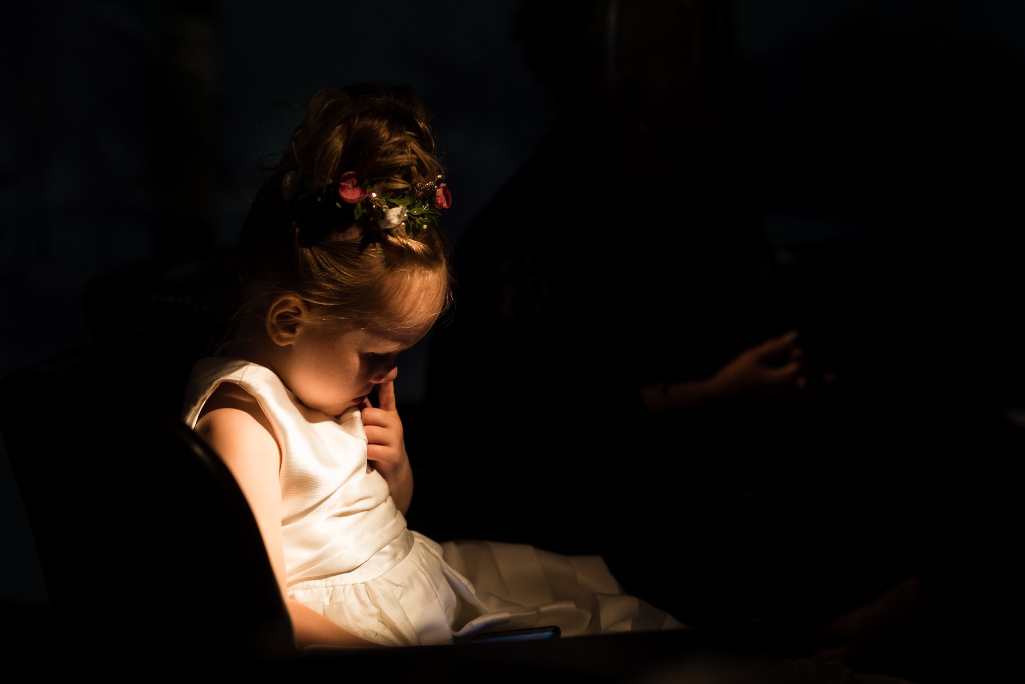 little girl picking her nose