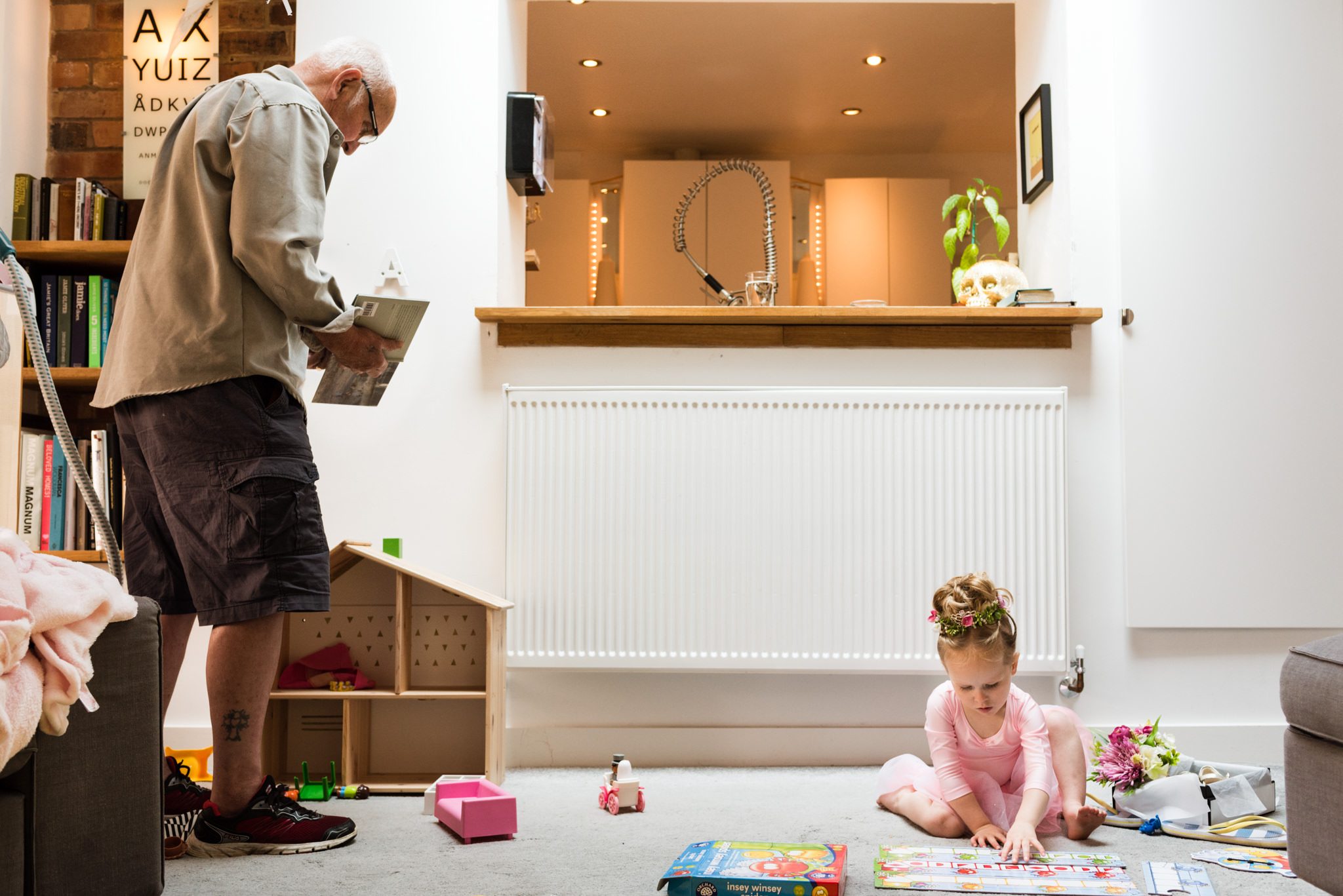 little girl playing on the floor
