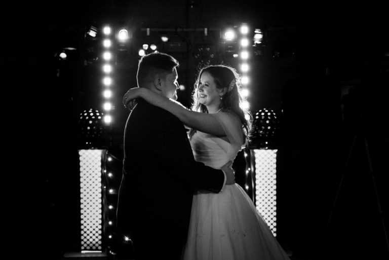 atmospheric bride and groom first dance