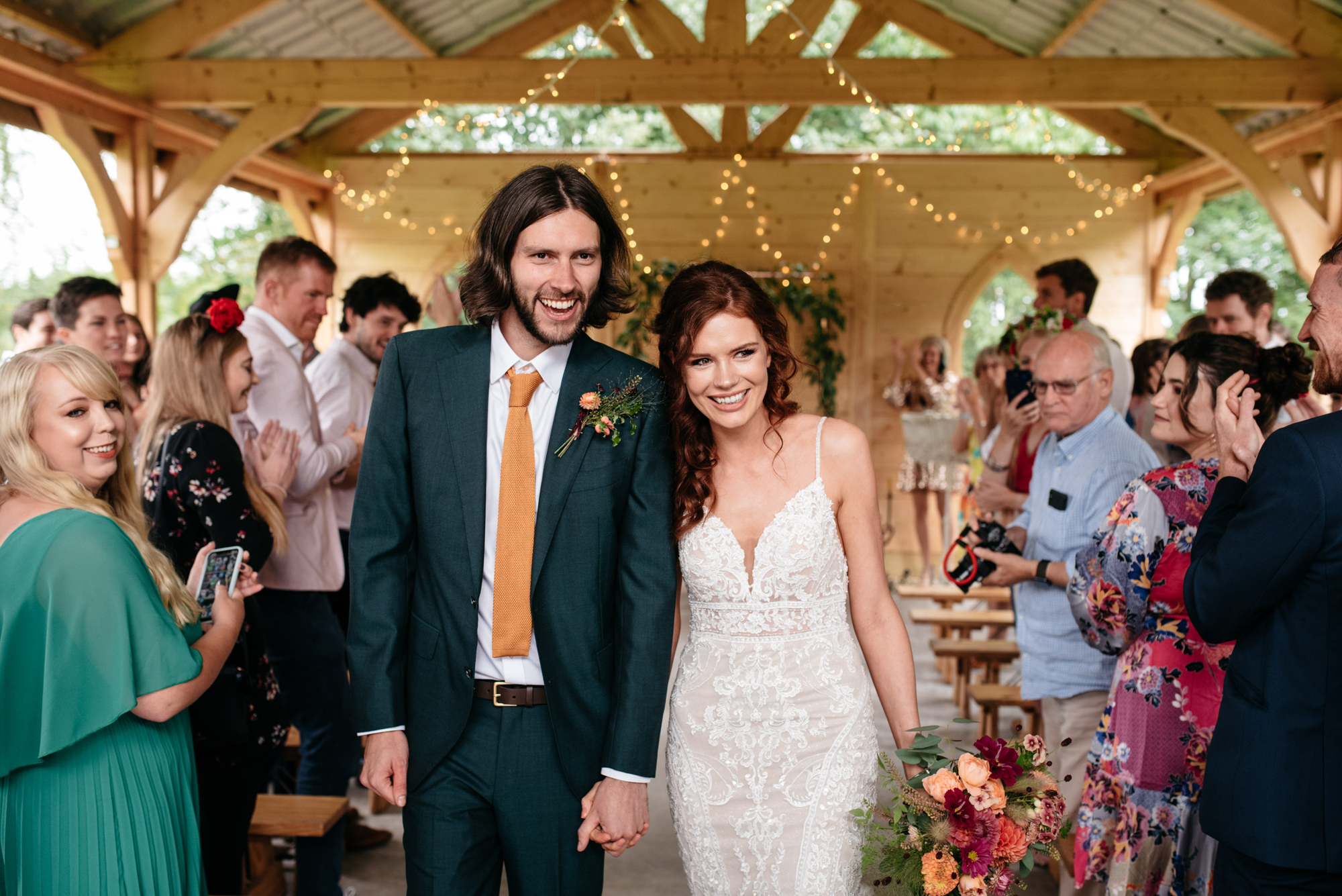hidden hive wedding photographer happy alternative couple just married