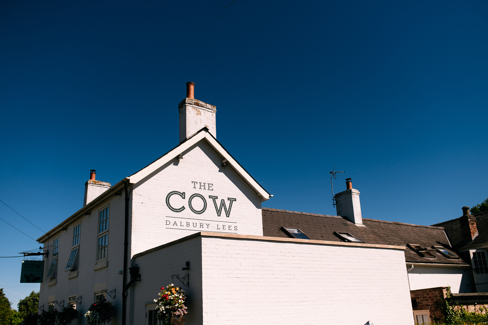 the exterior of The Cow pub in Dalbury Lees