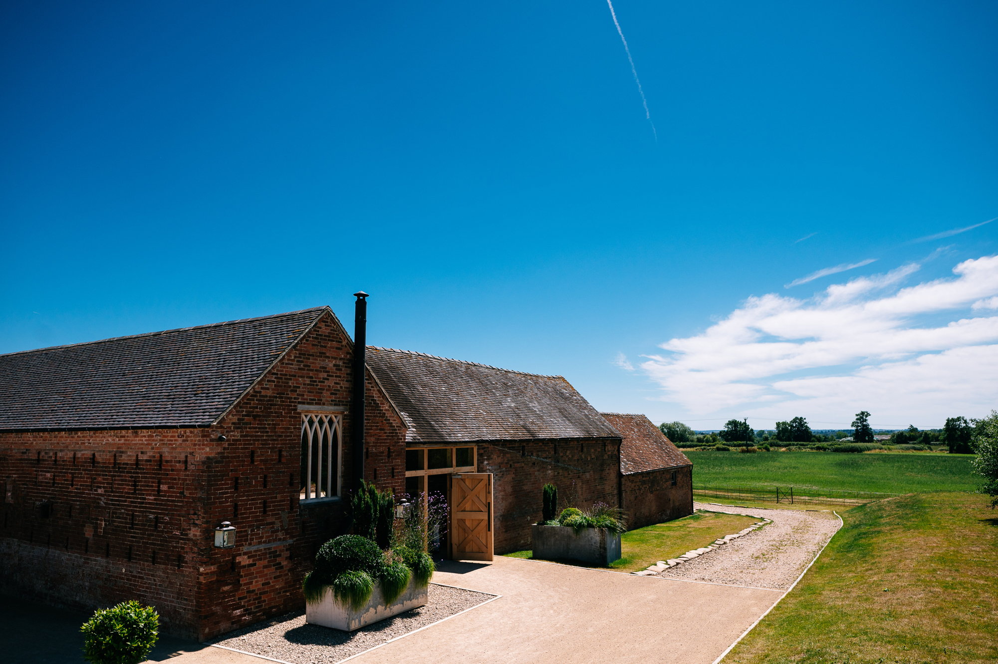 exterior of grangefields wedding venue in derbyshire