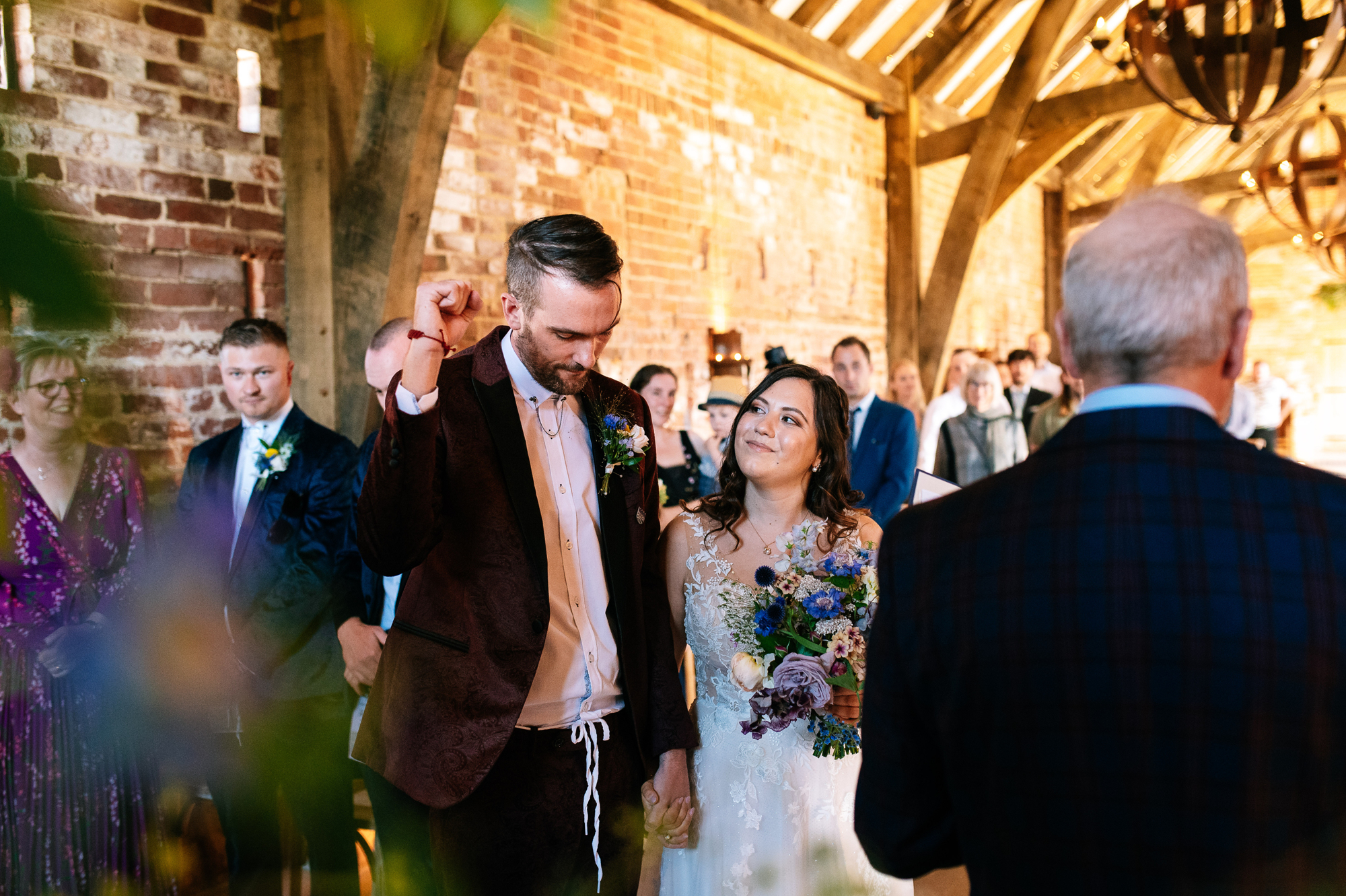 groom fist bump during ceremony