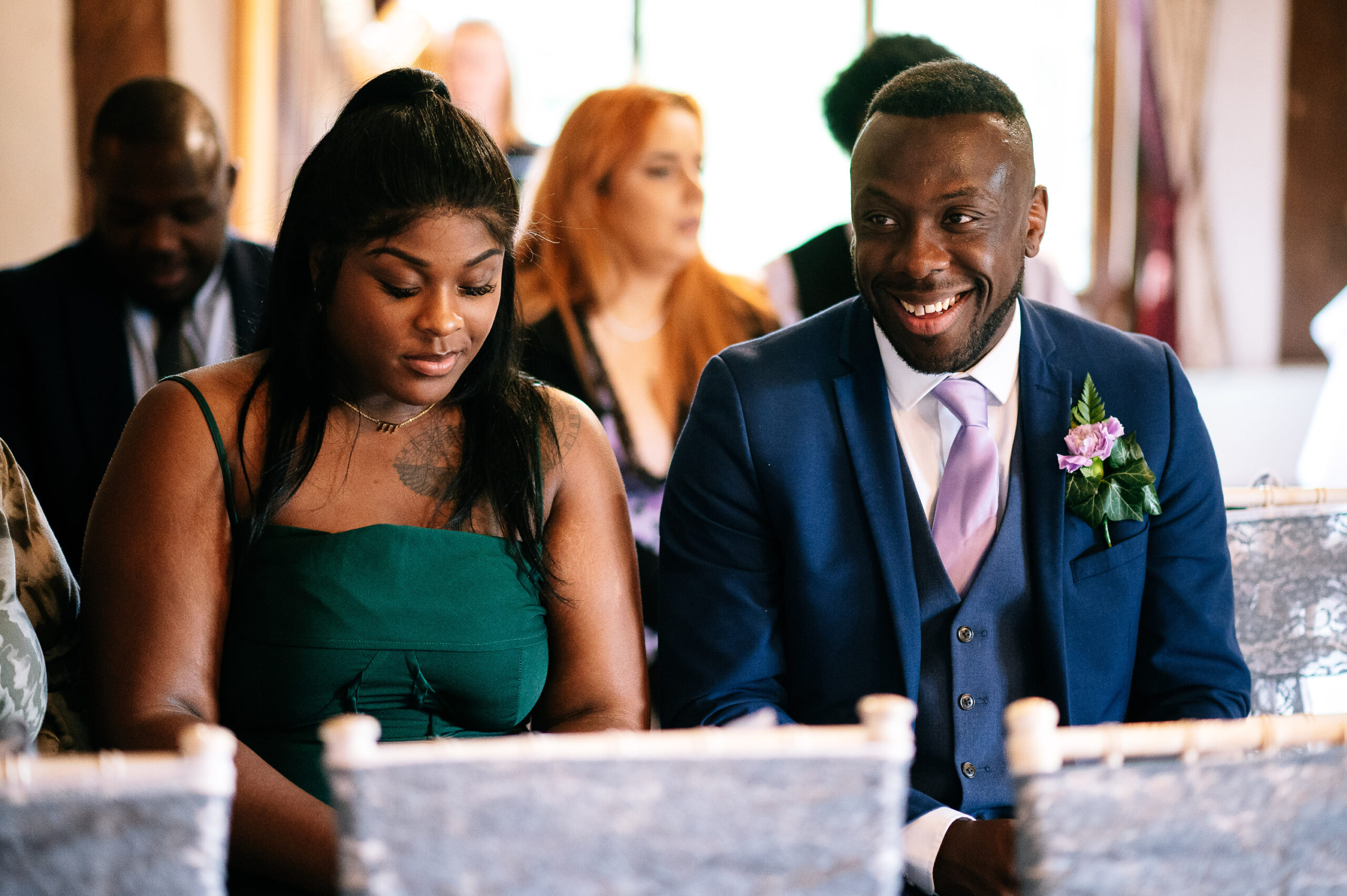 happy guests waiting for the ceremony to start