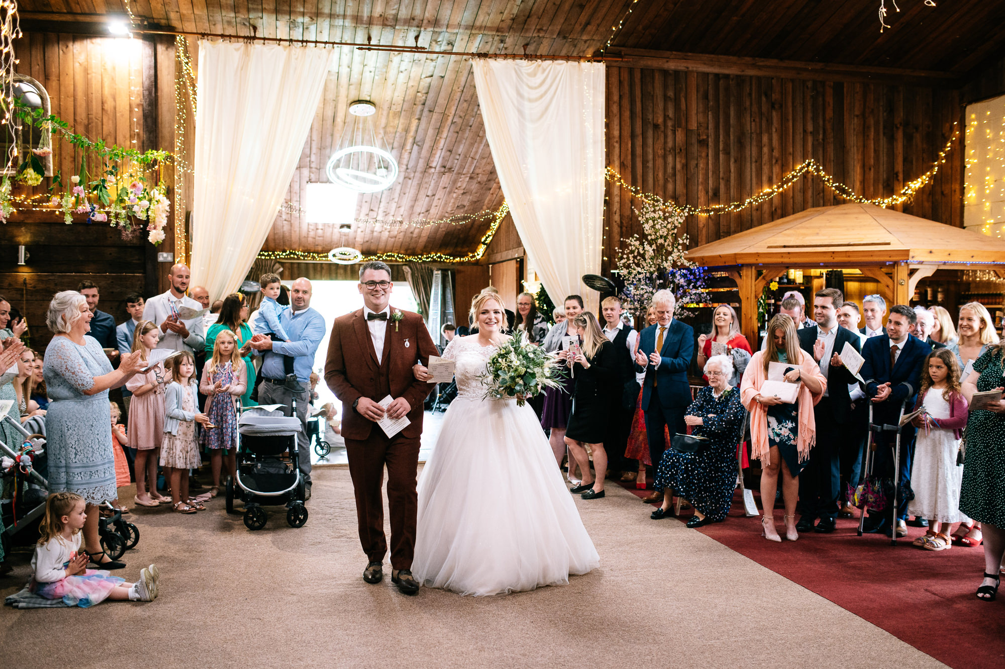indoor ceremony at lower damgate farm