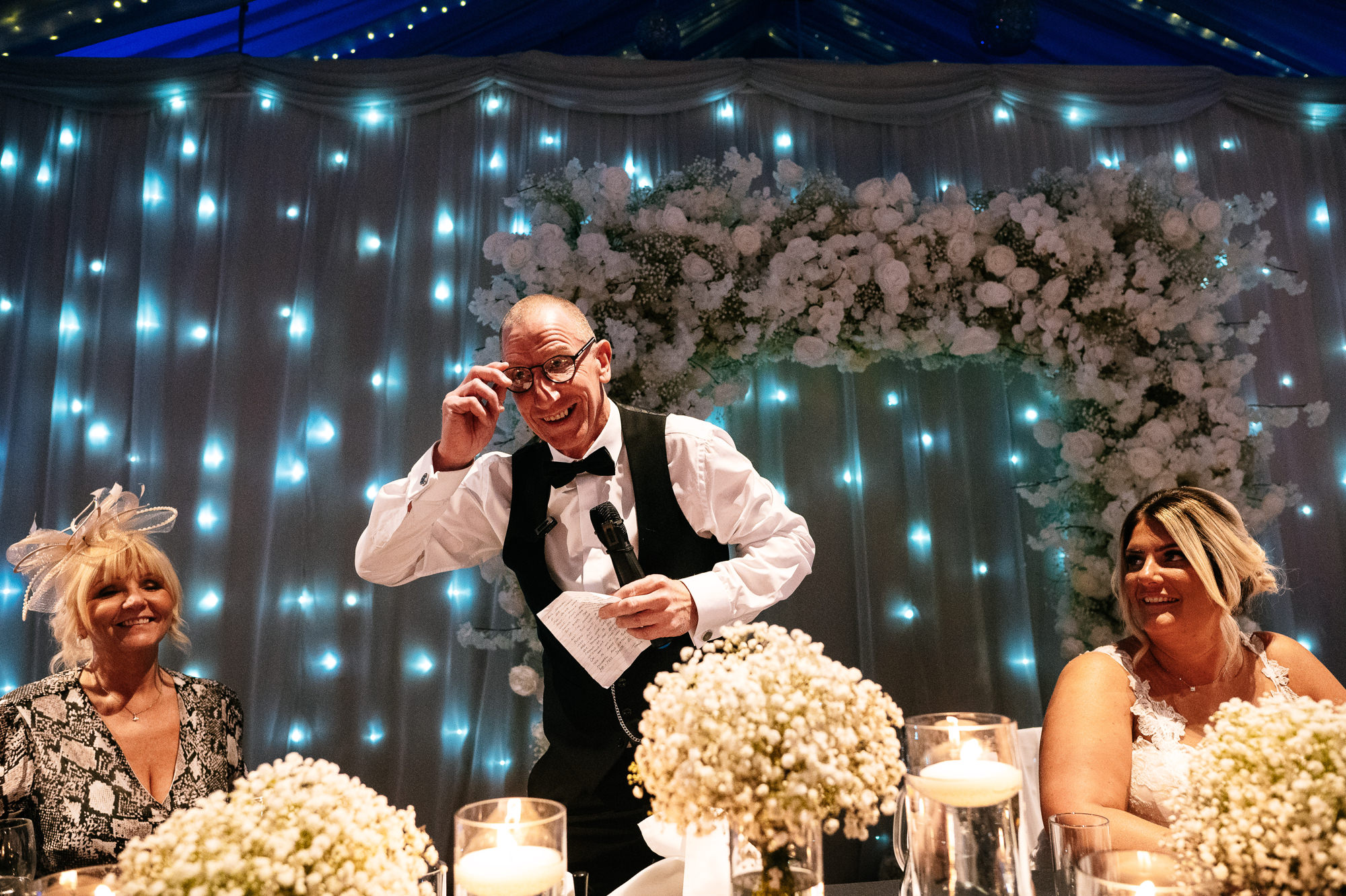 funny father of the bride during his speech