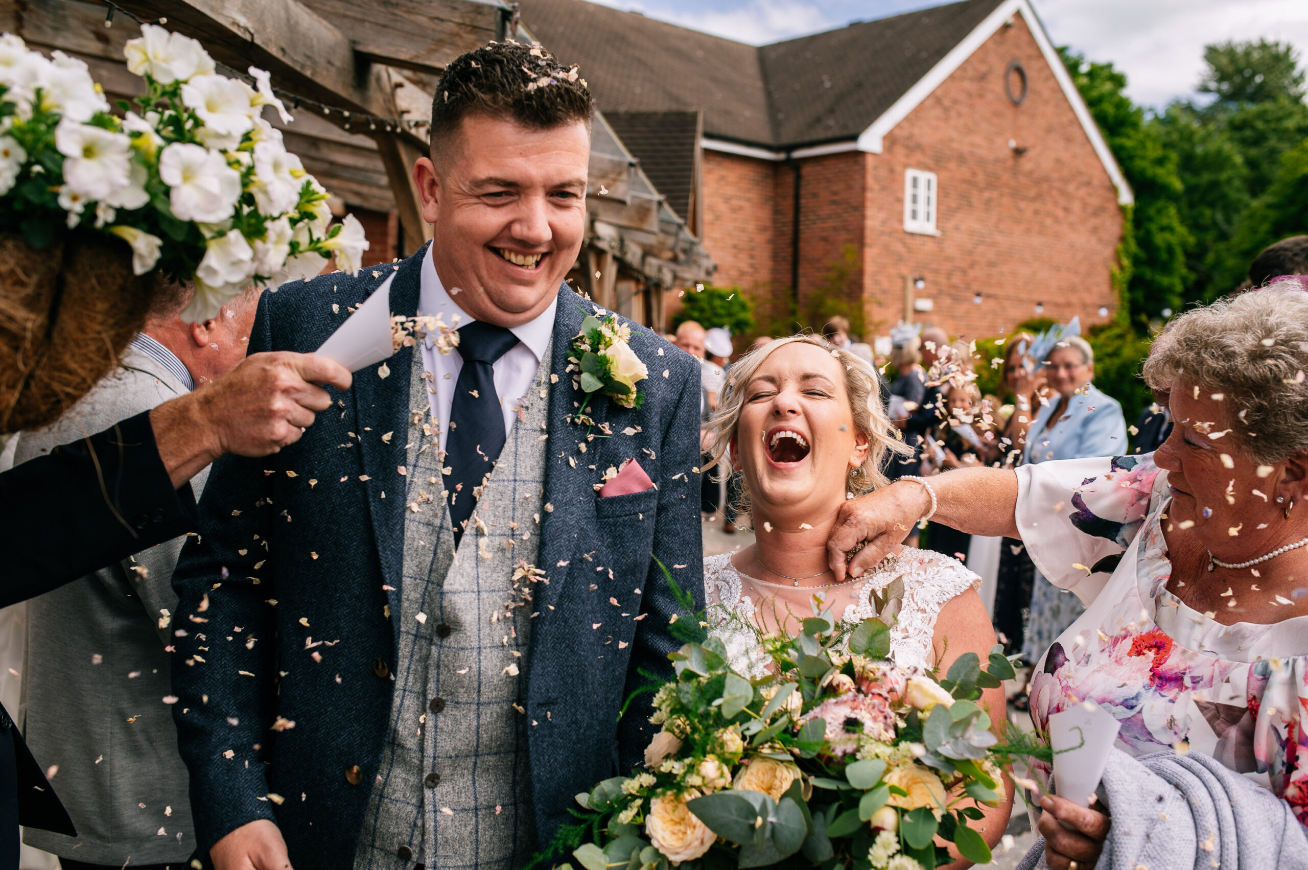 funny confetti shot at the manor house in cheshire