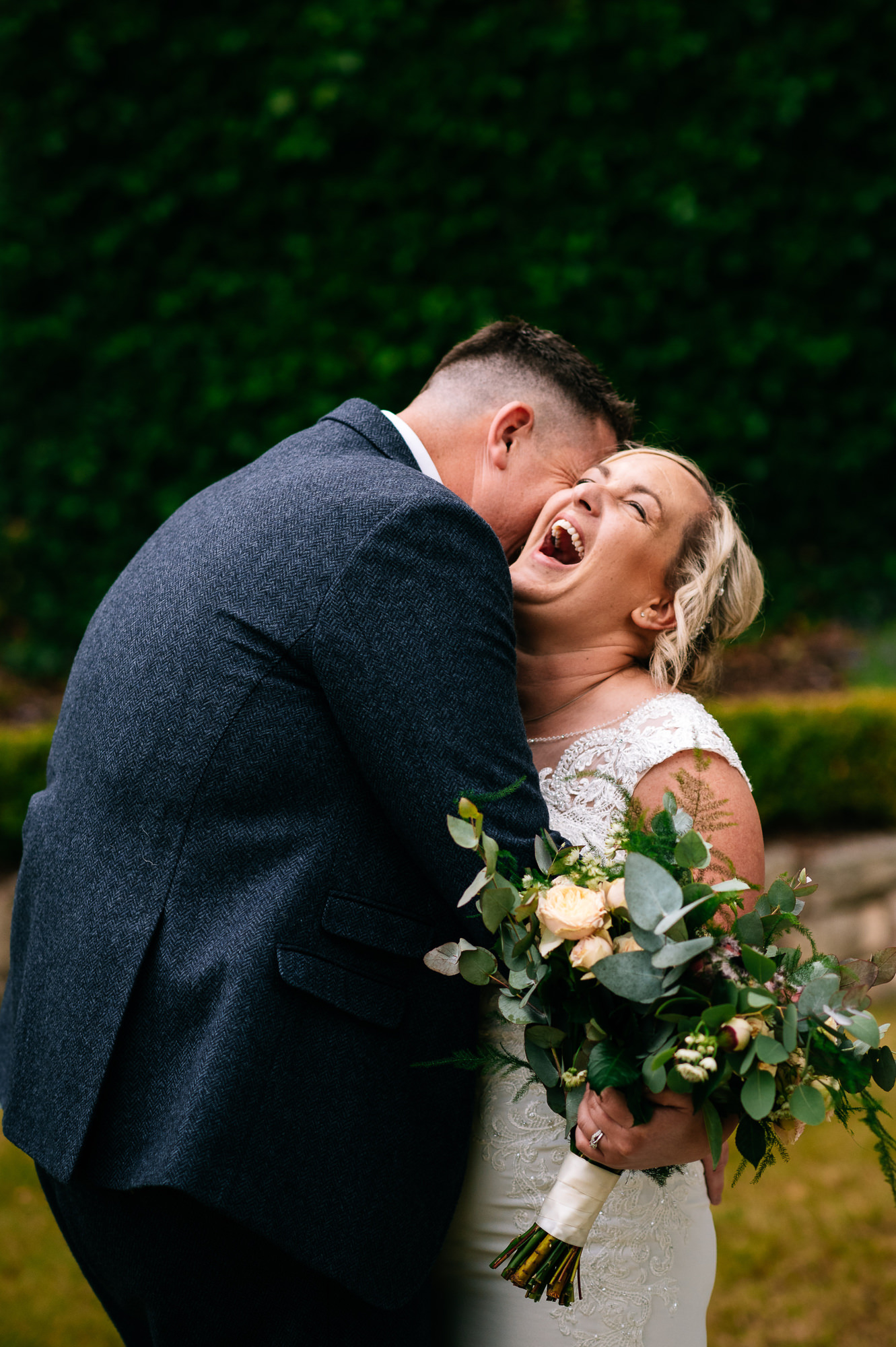 fun and happy wedding portraits