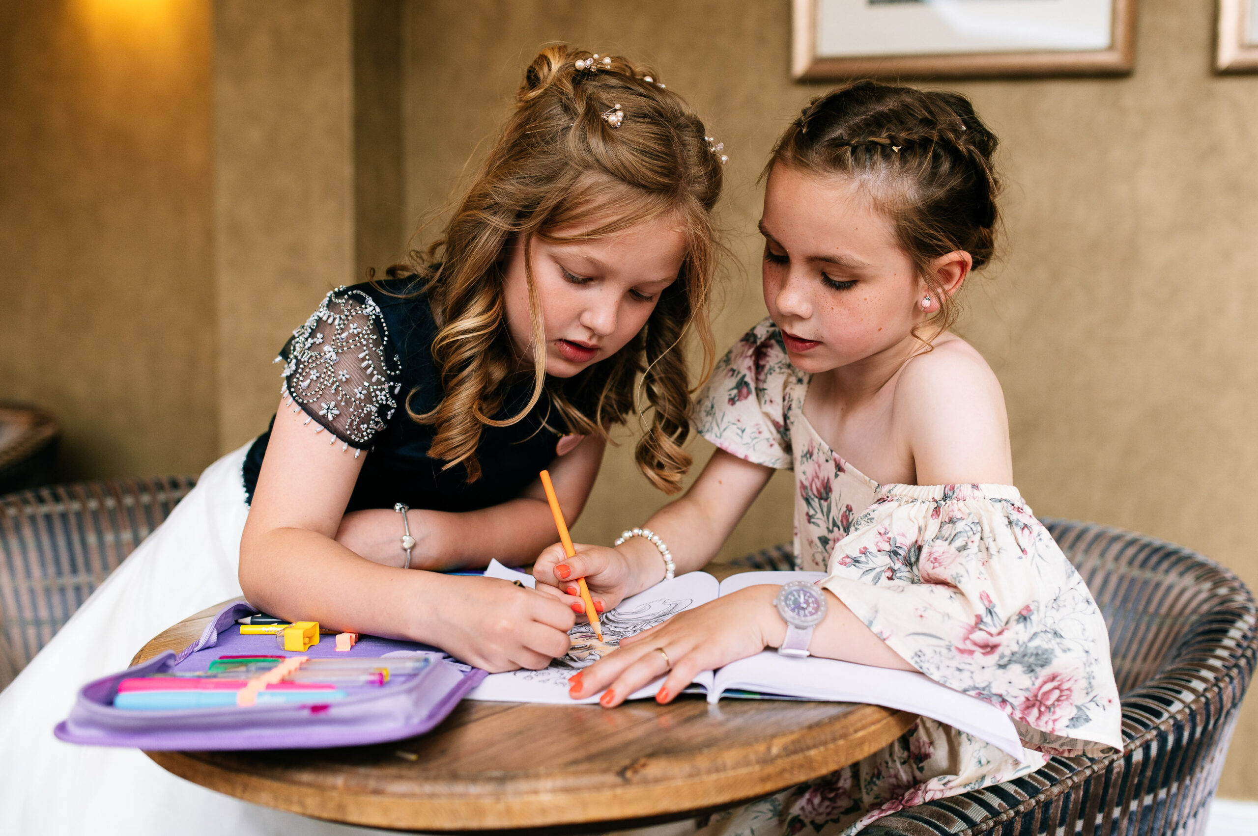 two young girls playing together